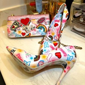 Aldo love, rainbow & smile Stessy Stiletto Pumps, including matching bag